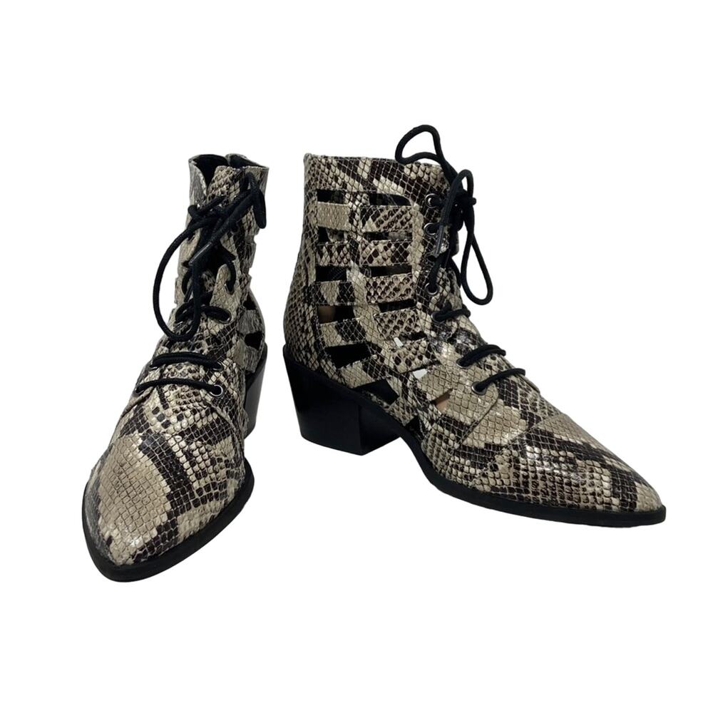 Treasure & Bond Snake Print Carve Ankle Bootie Women's Size 8